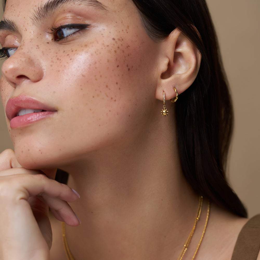 Molten Sun Pavé Micro Hoop Earrings