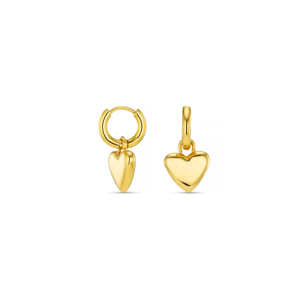 LUXE Heart Charm Micro Hoop Earrings