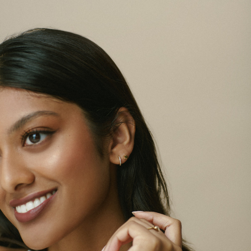LUXE Pavé Micro Hoop Earrings