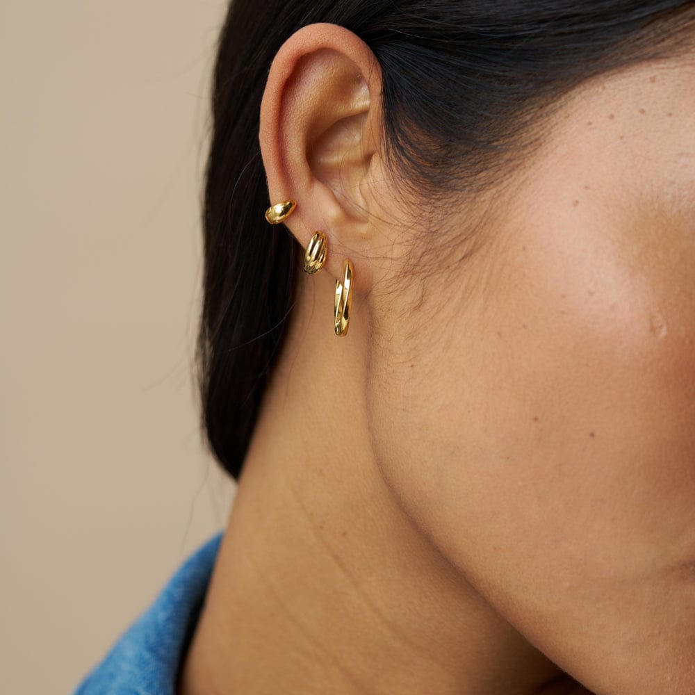 Mini Twist Micro Huggie Hoop Earrings