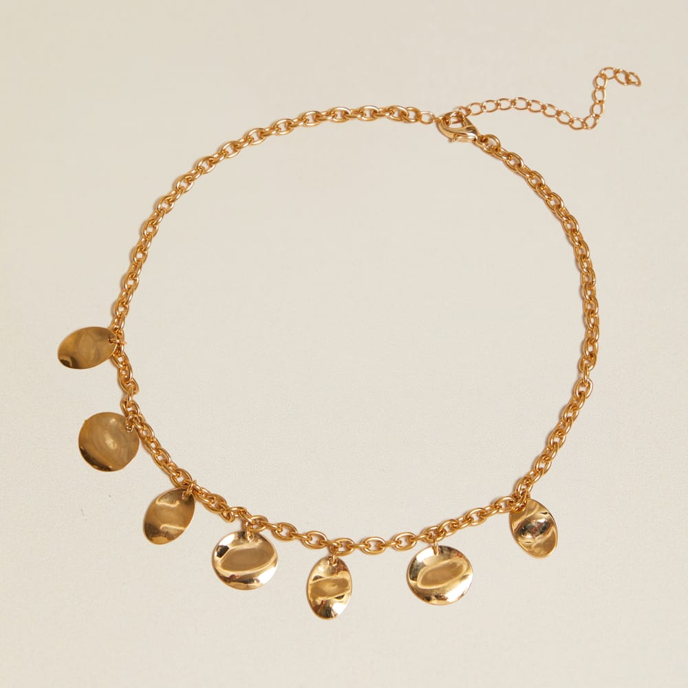 Vintage Molten Coin Charm Necklace