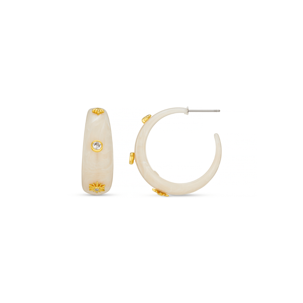 Charm Embellished Resin Hoop Earrings