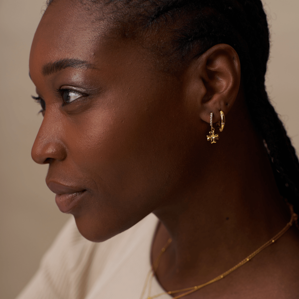 Crystal Set Hoop Earrings