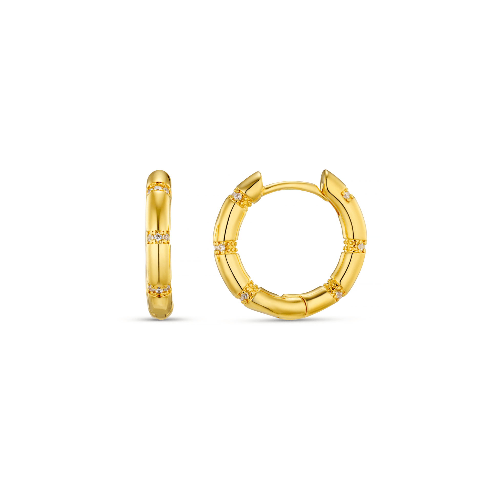 Crystal Set Hoop Earrings