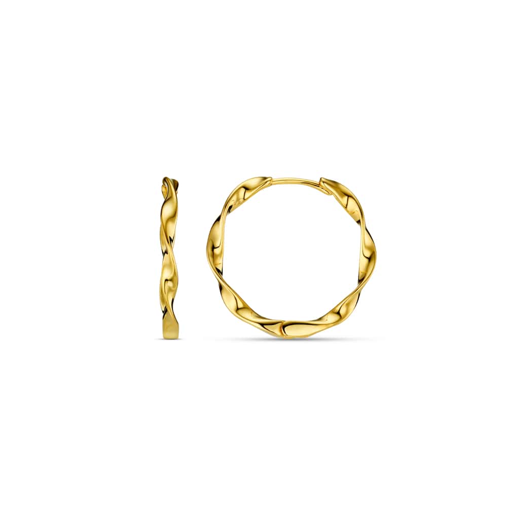 Ribbon Mid-Size Hoop Earrings