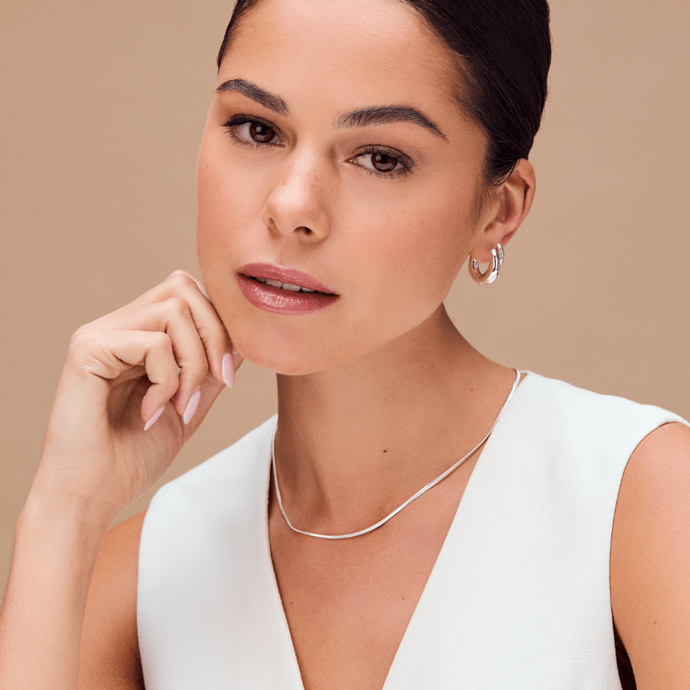 LUXE Chubby Hoop Earrings - Silver