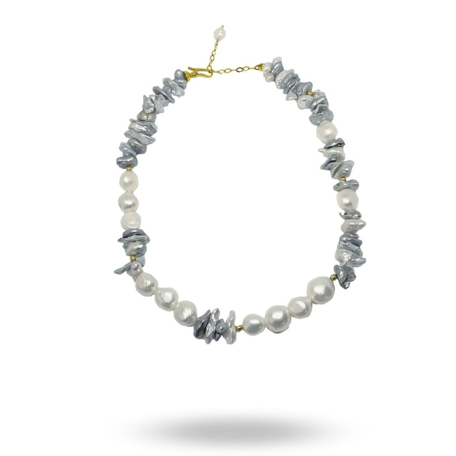Mila Gray Baroque Pearl Necklace