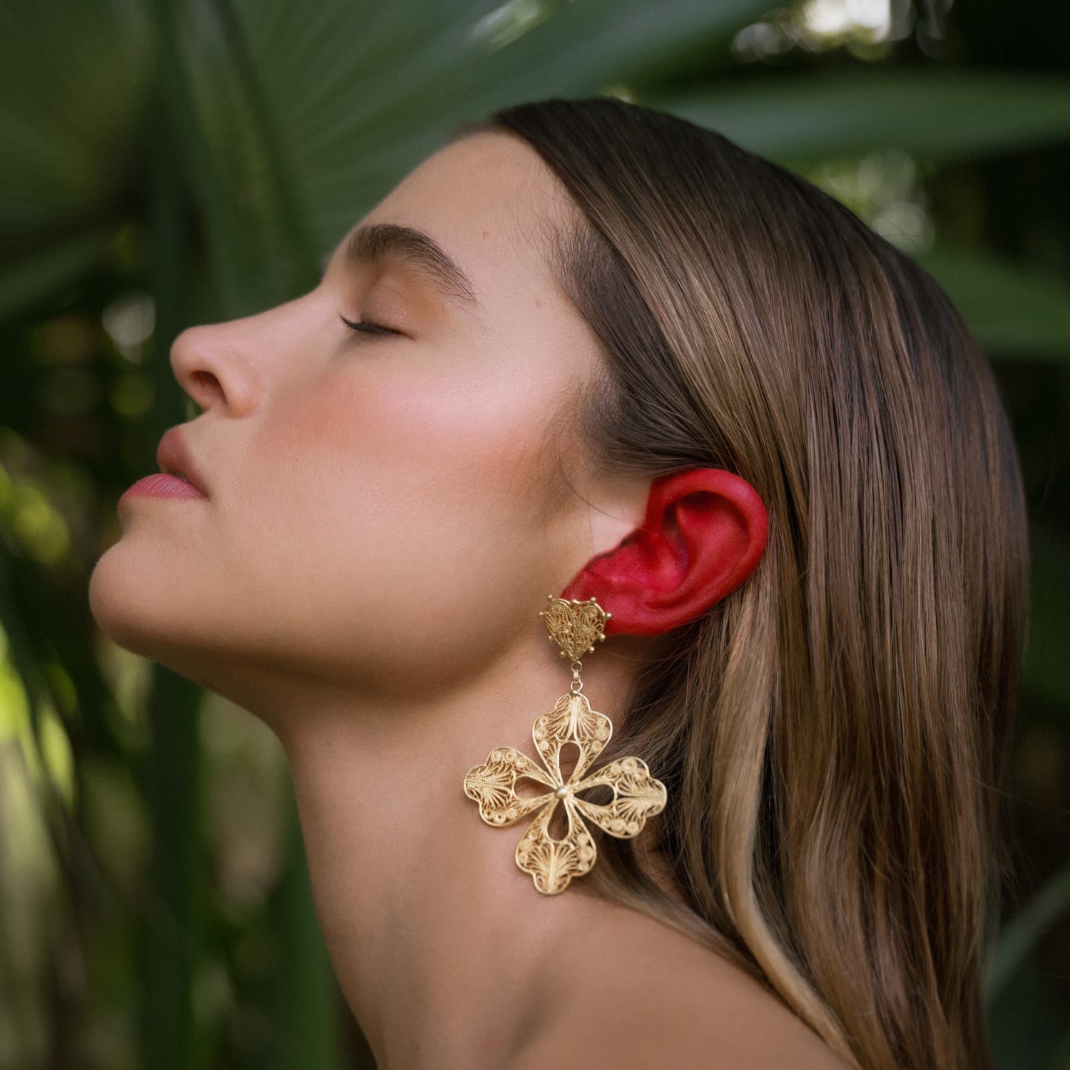 Milagros Cross Golden Earrings