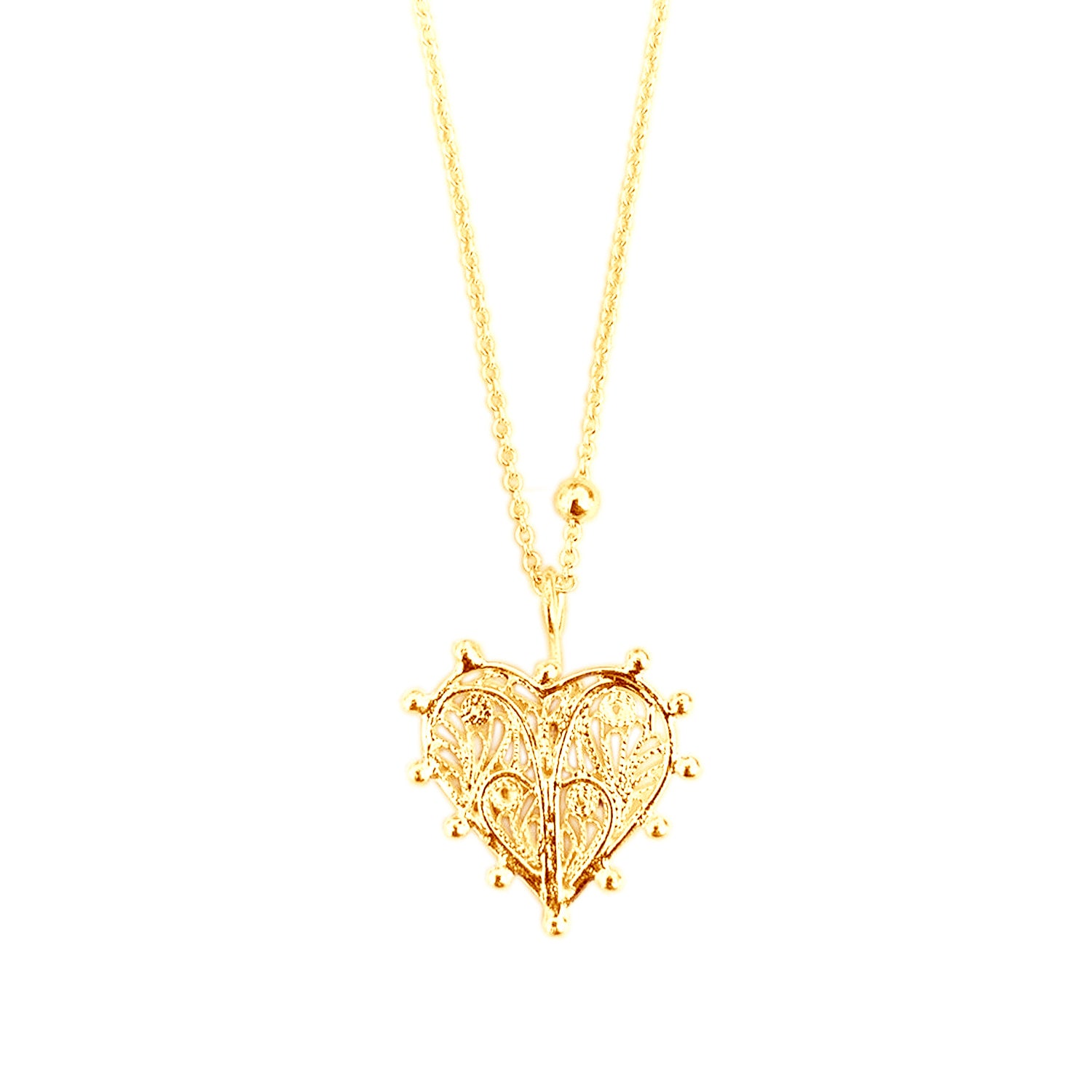 Milagros Full Heart Golden Necklace