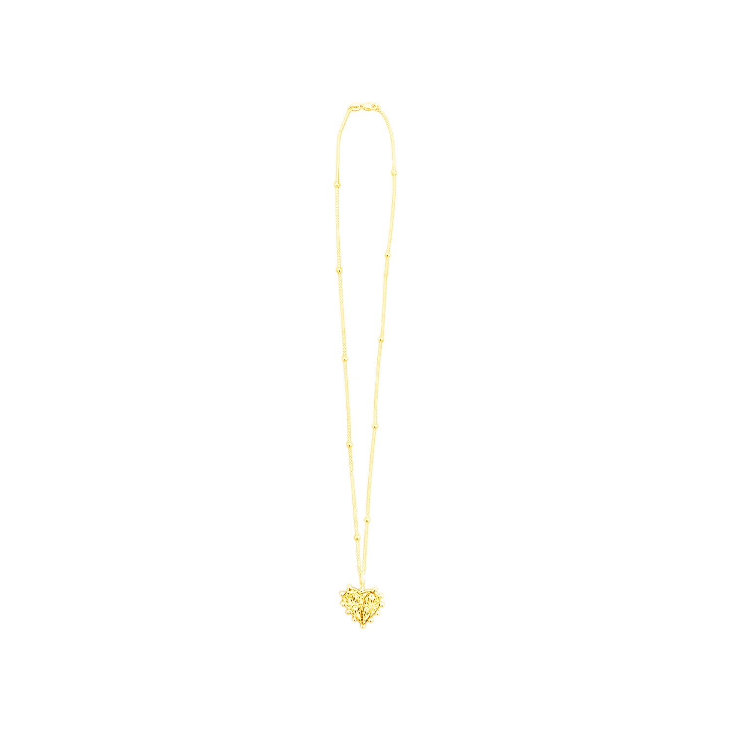 Milagros Full Heart Golden Necklace