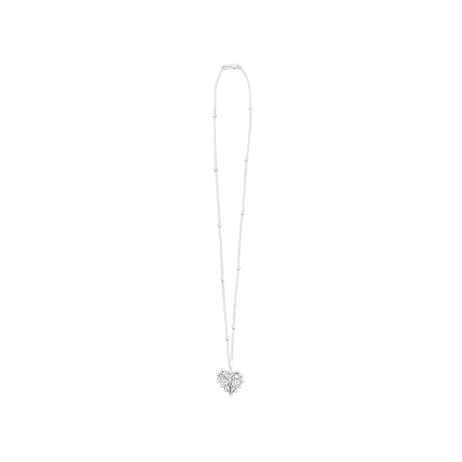 Milagros Full Heart Silver Necklace