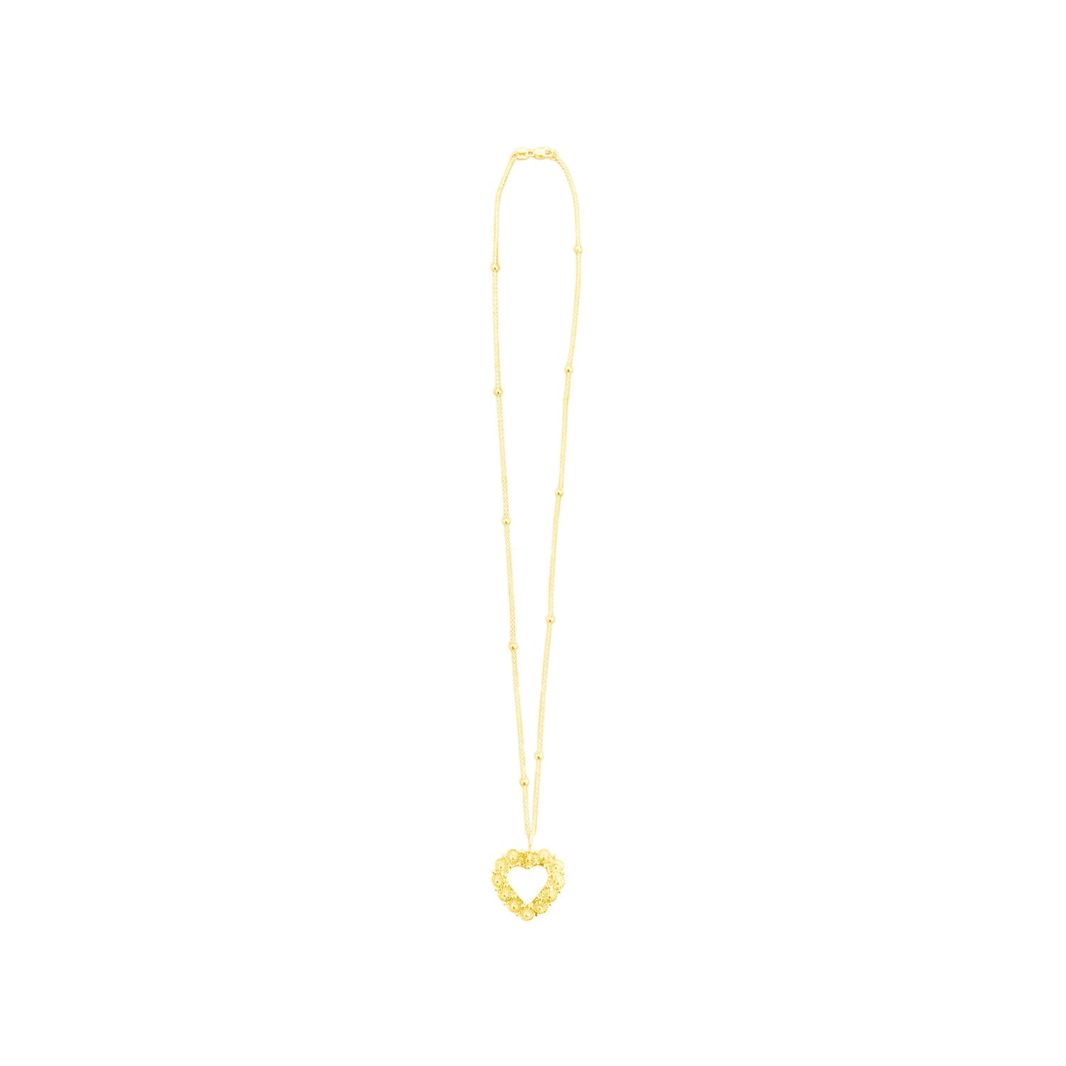Milagros Heart Shape Golden Necklace