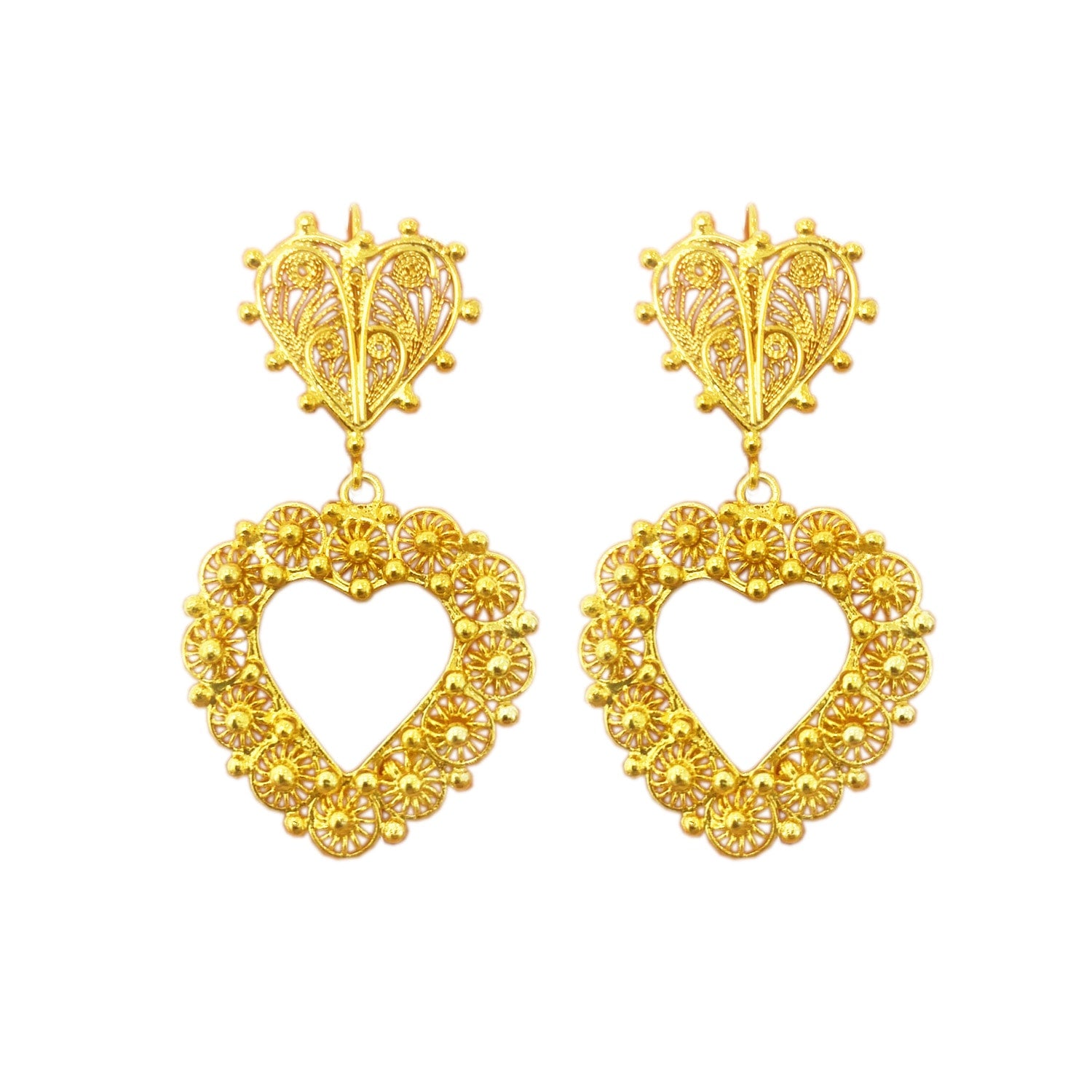 Milagros Mini Silhouette Golden Earrings