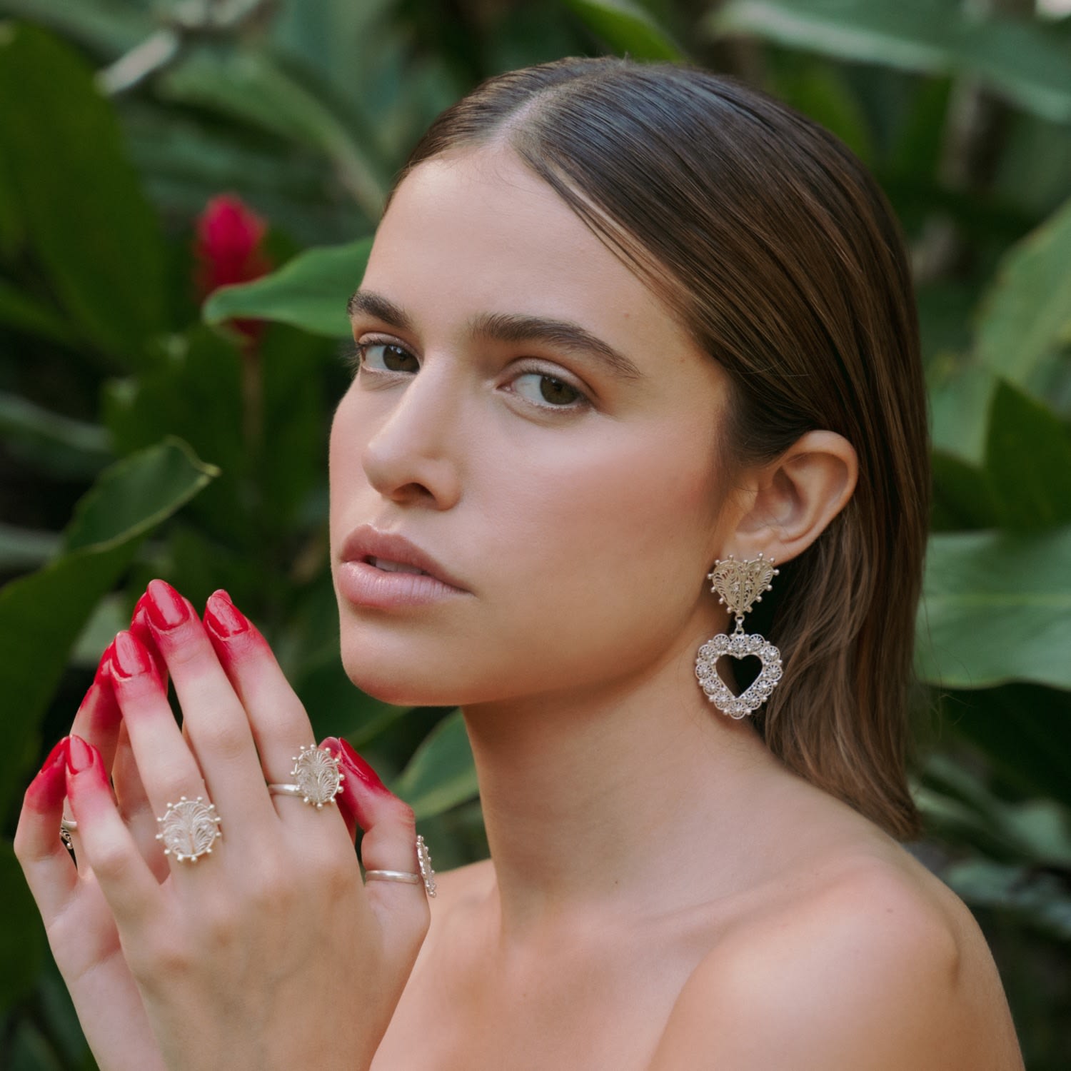 Milagros Mini Silhouette Silver Earrings