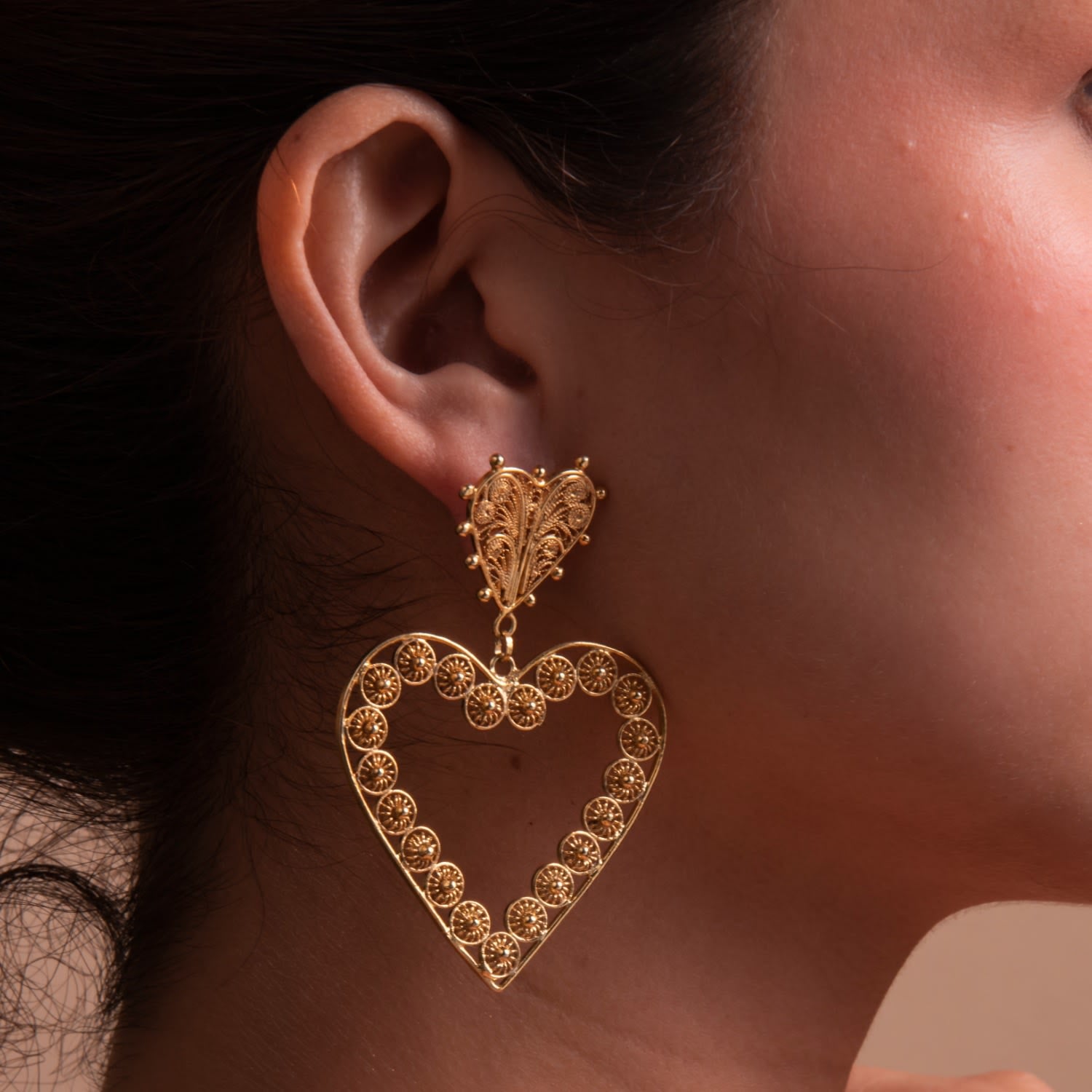 Milagros Silhouette Golden Earrings