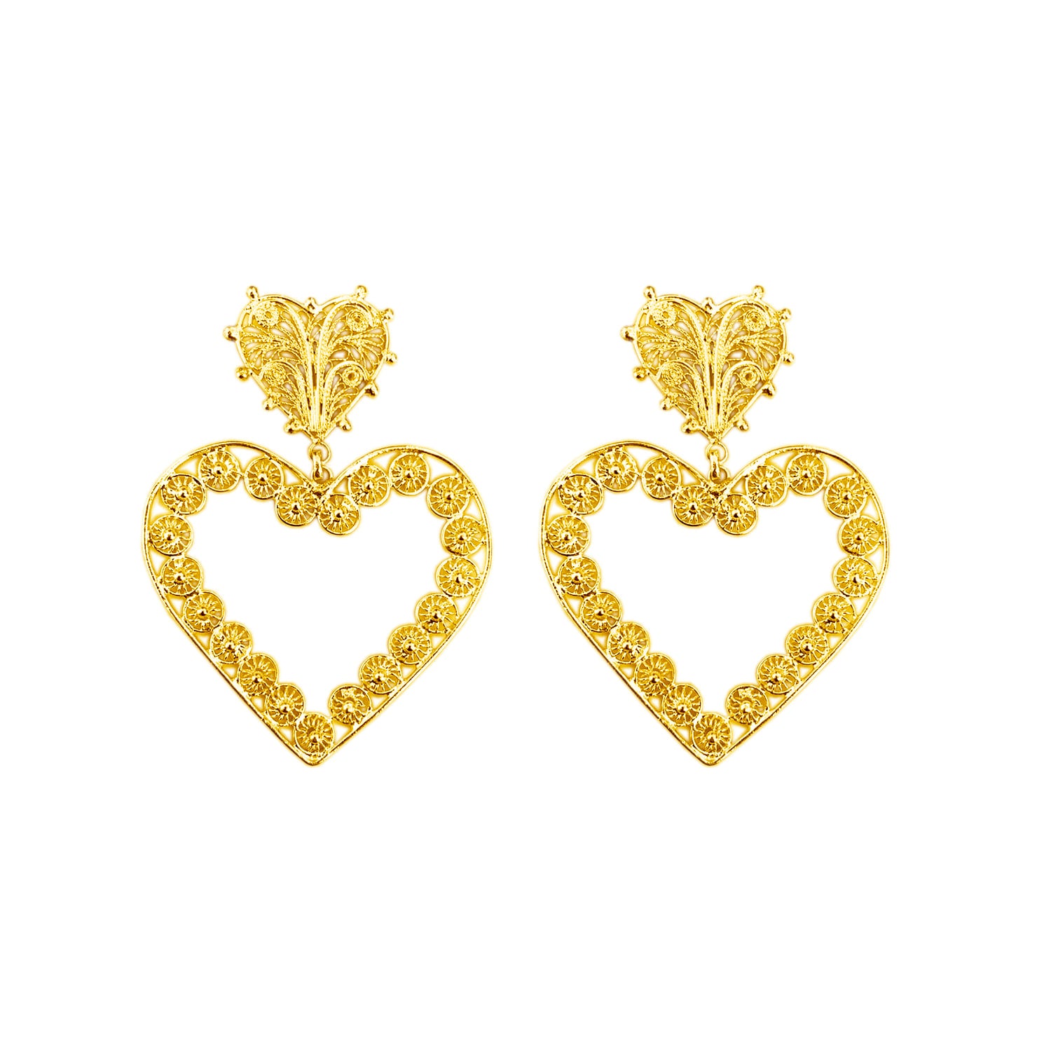 Milagros Silhouette Golden Earrings