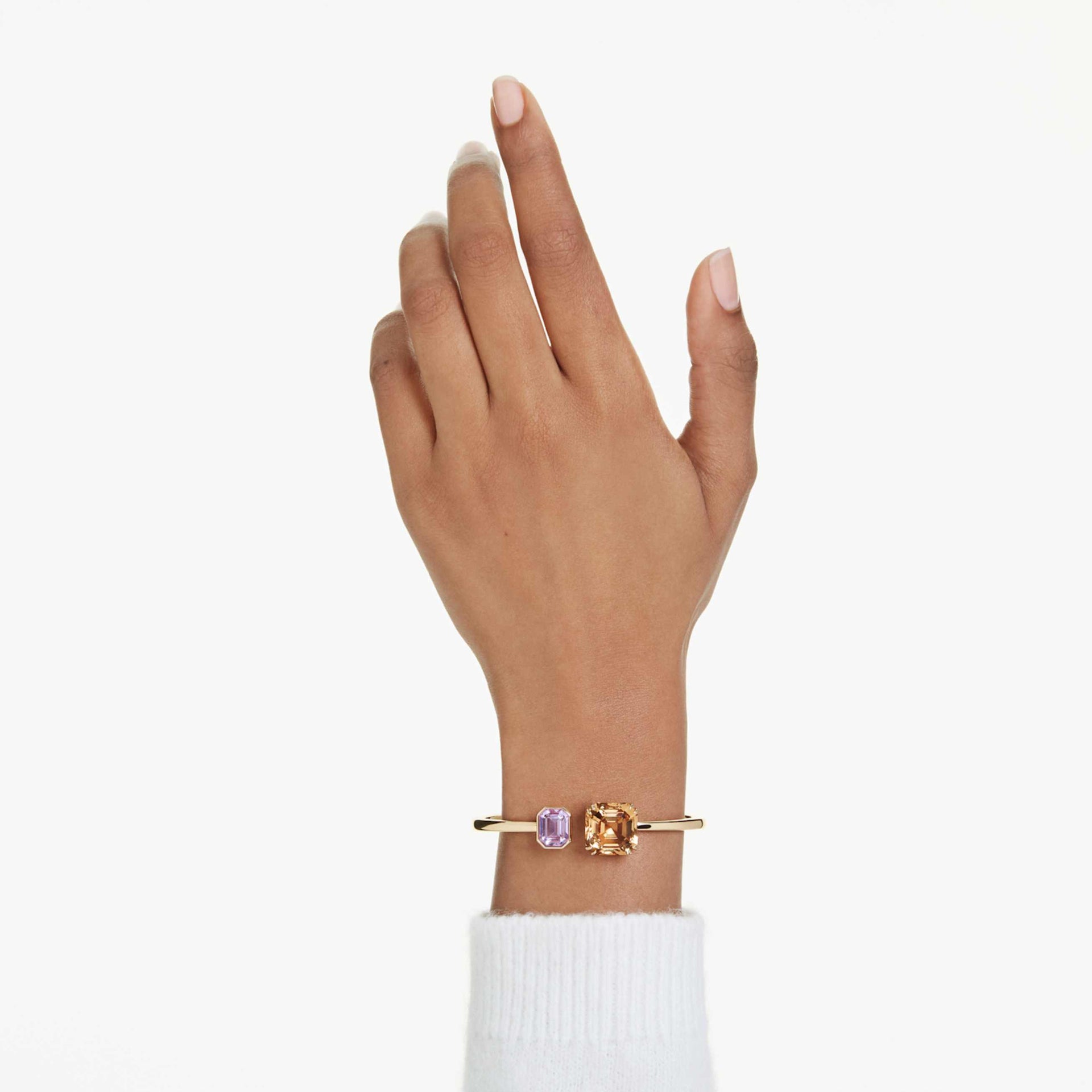 MILLENIA BANGLE OCTAGON CUT MULTICOLORED GOLD TONE PLATED