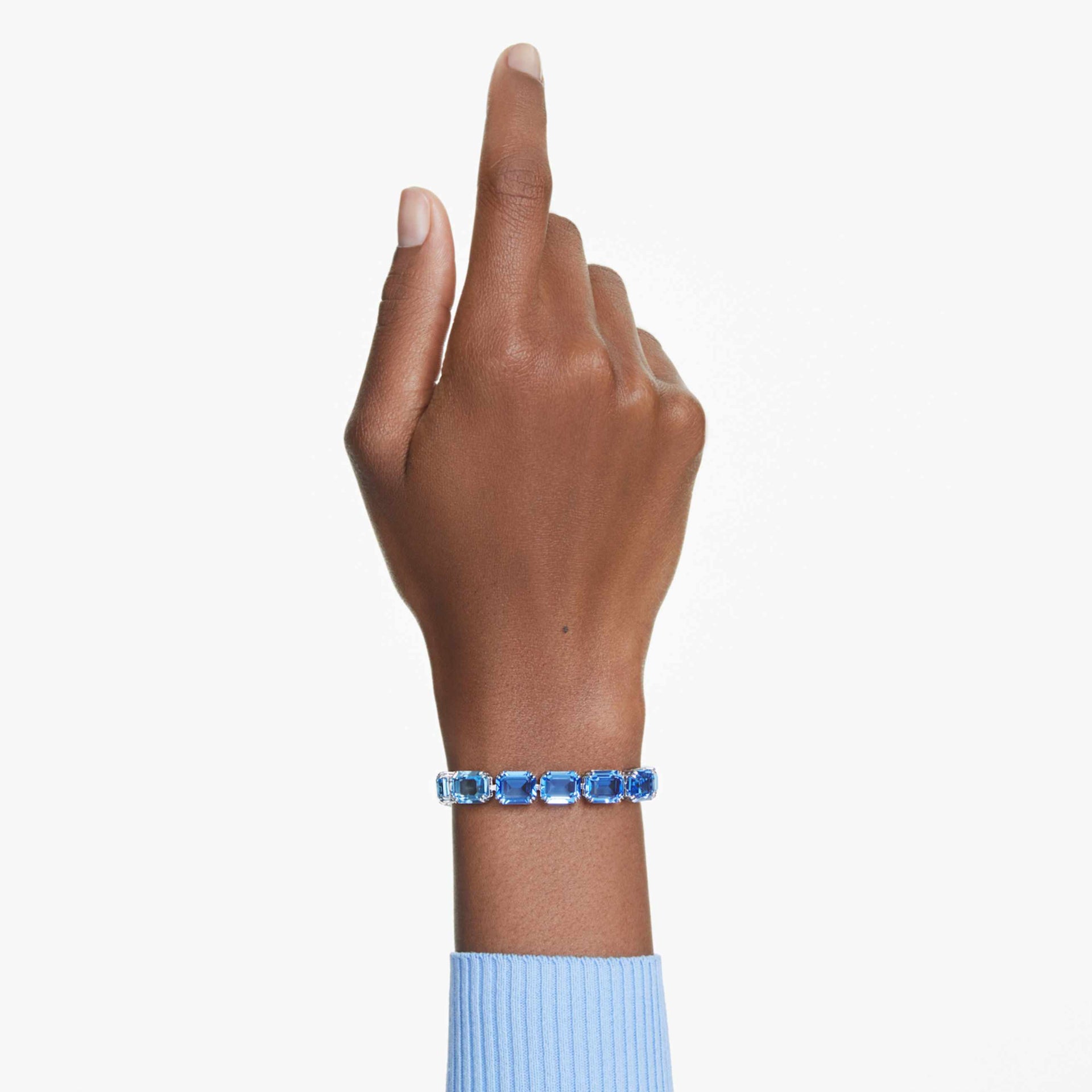 MILLENIA BRACELET OCTAGON CUT COLOR GRADIENT BLUE RHODIUM PLATED