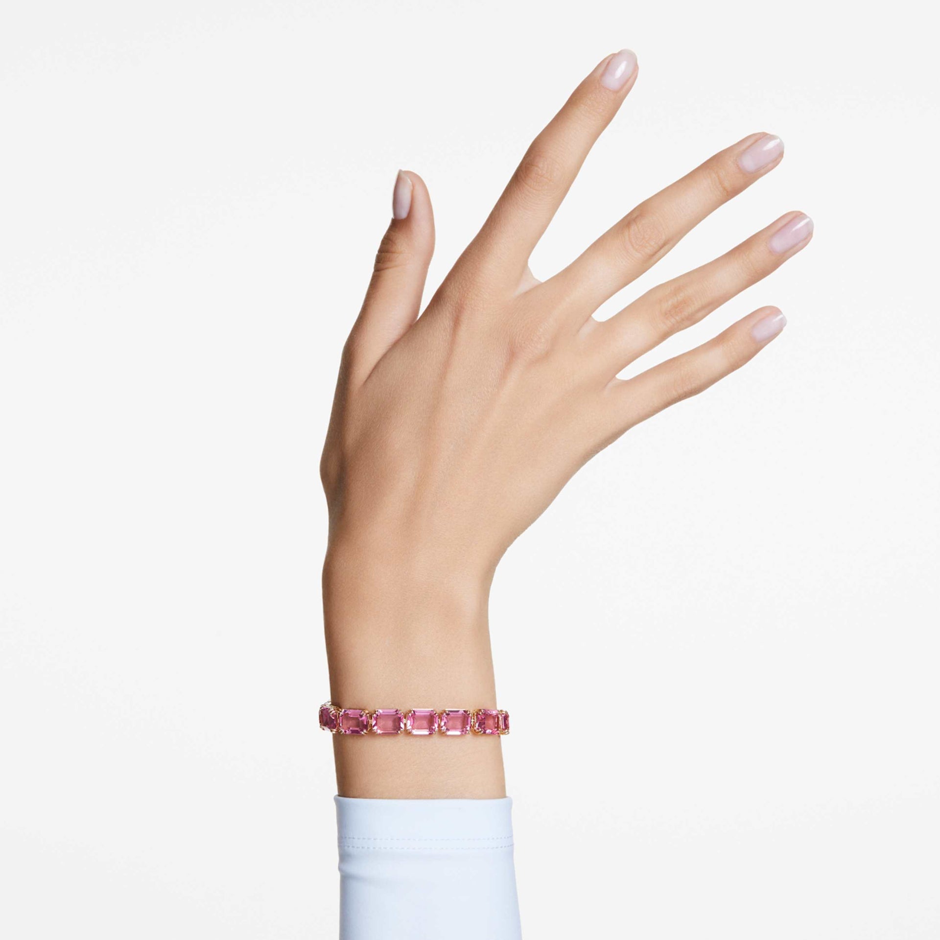 MILLENIA BRACELET OCTAGON CUT PINK GOLD TONE PLATED