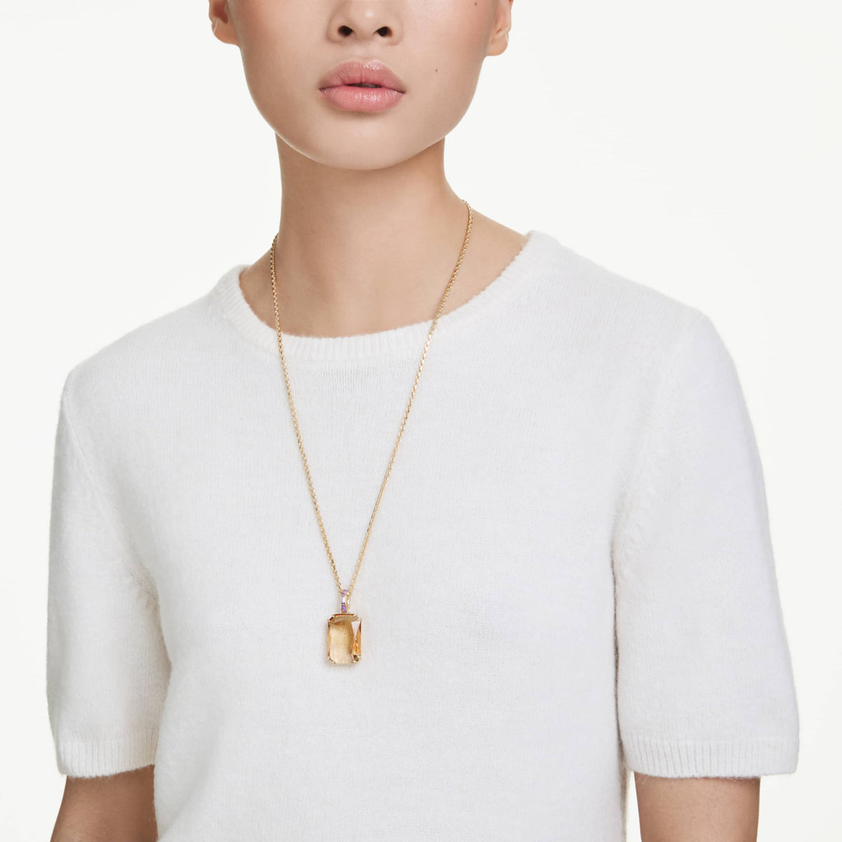 MILLENIA PENDANT OCTAGON CUT CARAMEL GOLD TONE PLATED