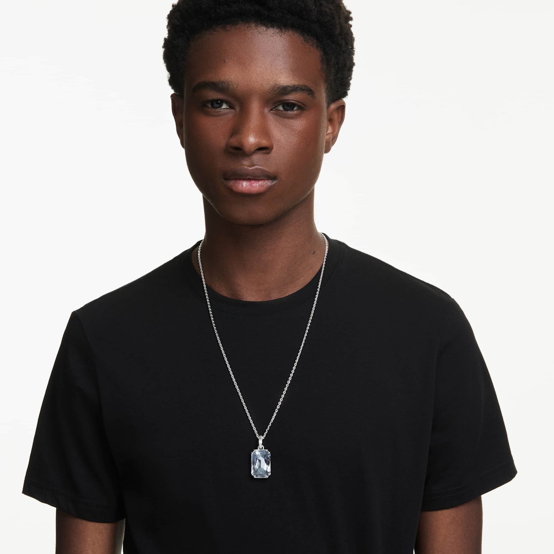 MILLENIA PENDANT OCTAGON CUT WHITE RHODIUM PLATED