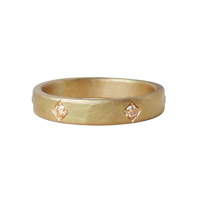 Mimi — Natural Yellow Diamond Wedding Band in 18ct Fairmined Gold
