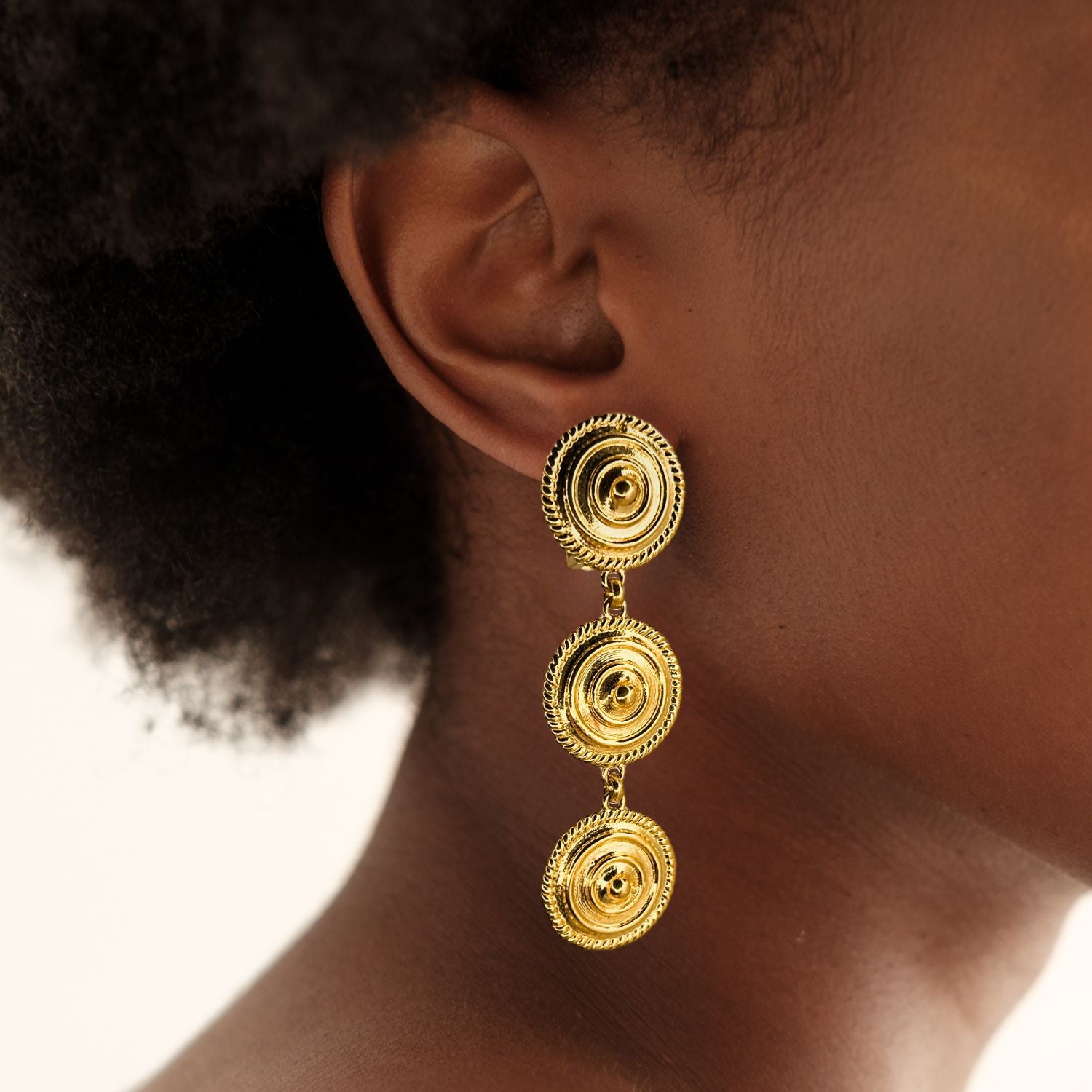 Minerva Gold Clip On Earrings