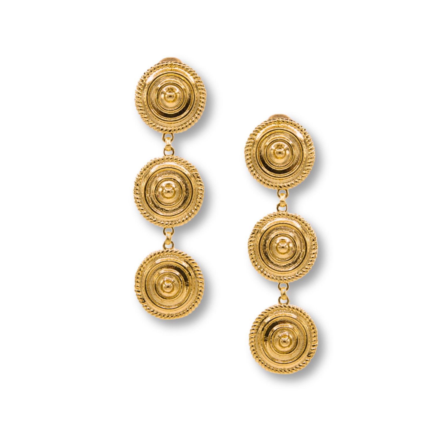 Minerva Gold Clip On Earrings