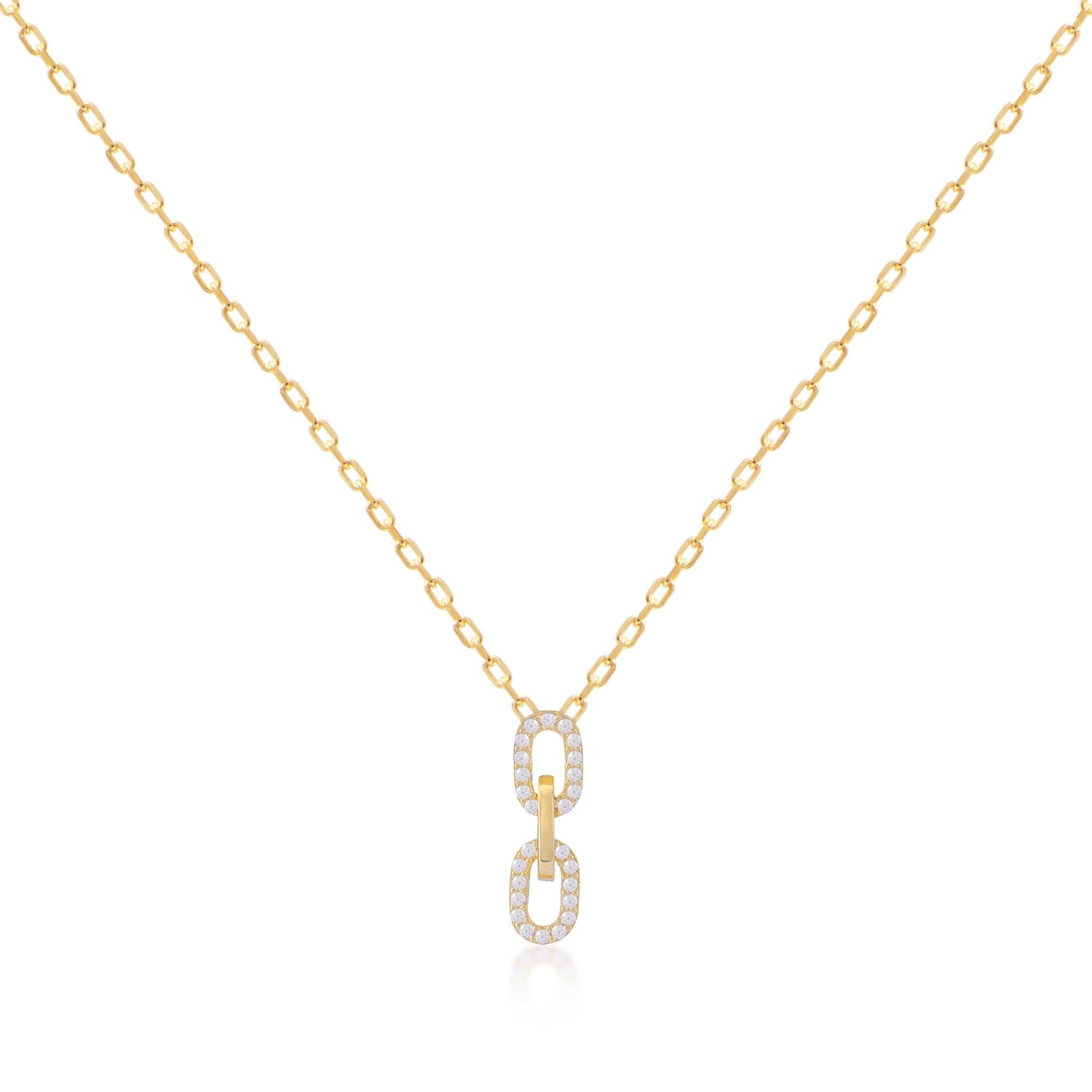 Mini Double Chain Gold Pendant Necklace