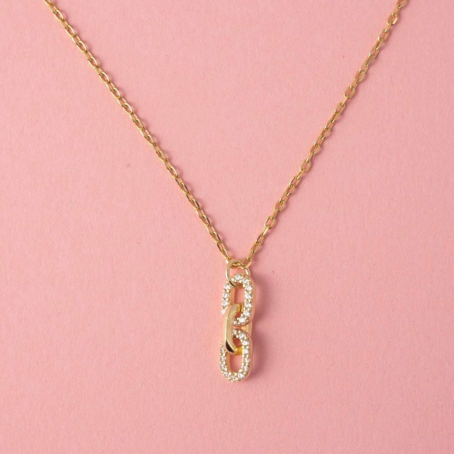 Mini Double Chain Gold Pendant Necklace