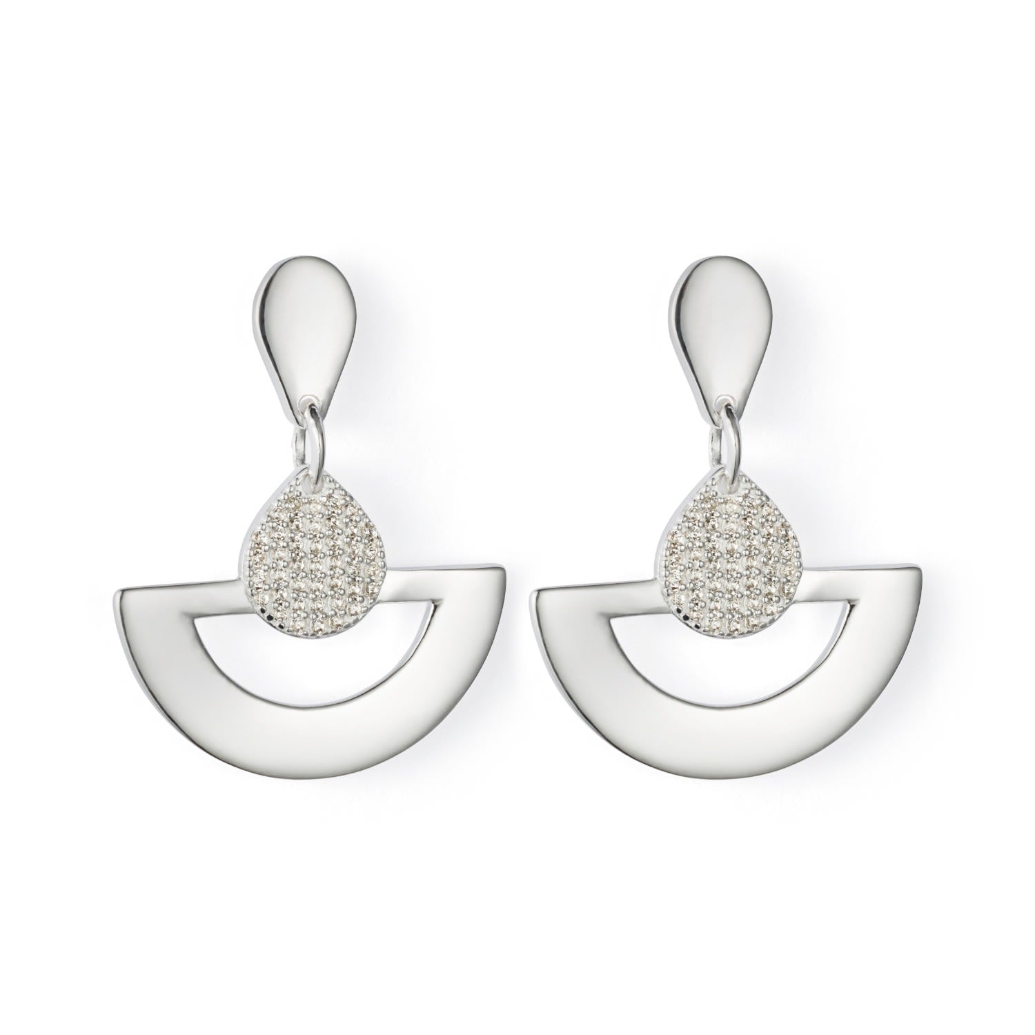 Mini Fan Earrings - Sterling Silver