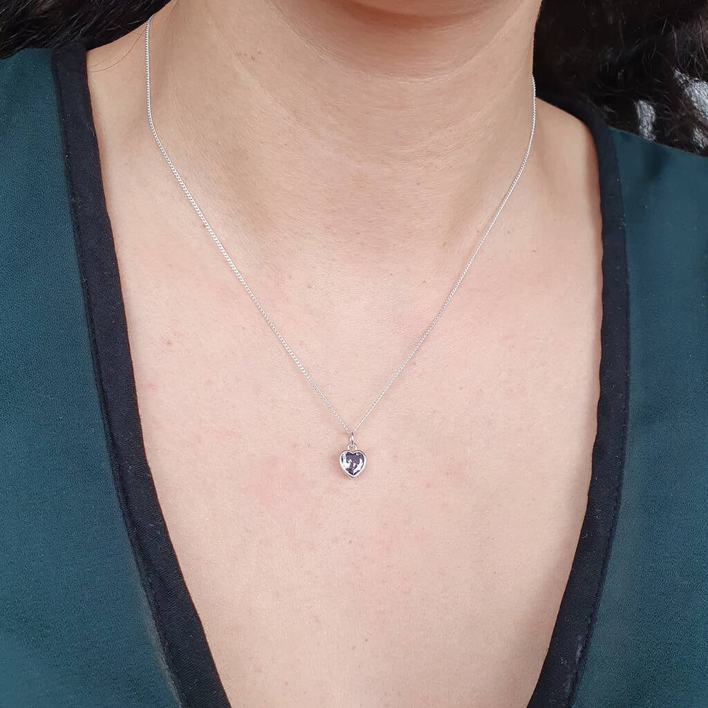 Mini Heart Alexandrite June Birthstone Necklace