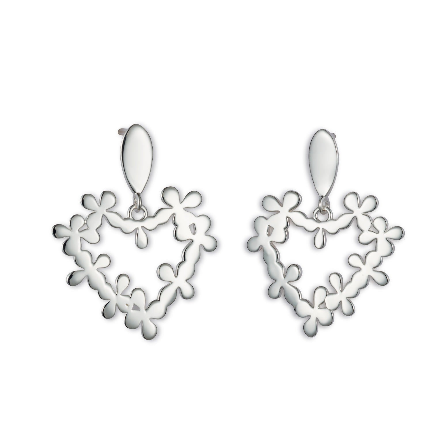 Mini Hearts In Flowers- Silver