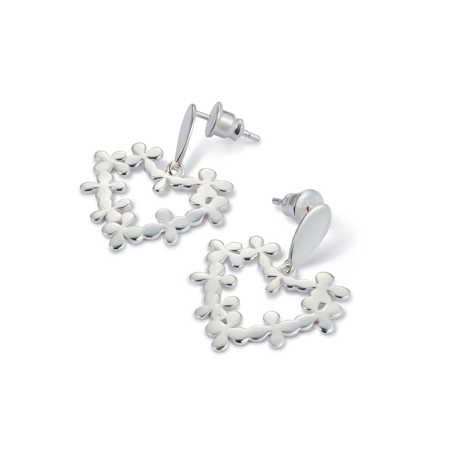 Mini Hearts In Flowers- Silver
