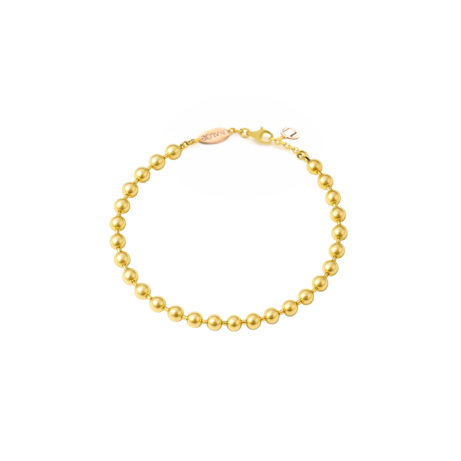 Mini Light Bubbles In Sterling Silver-Gold Plated Bracelet With Unaloe Rose Gold Monogram