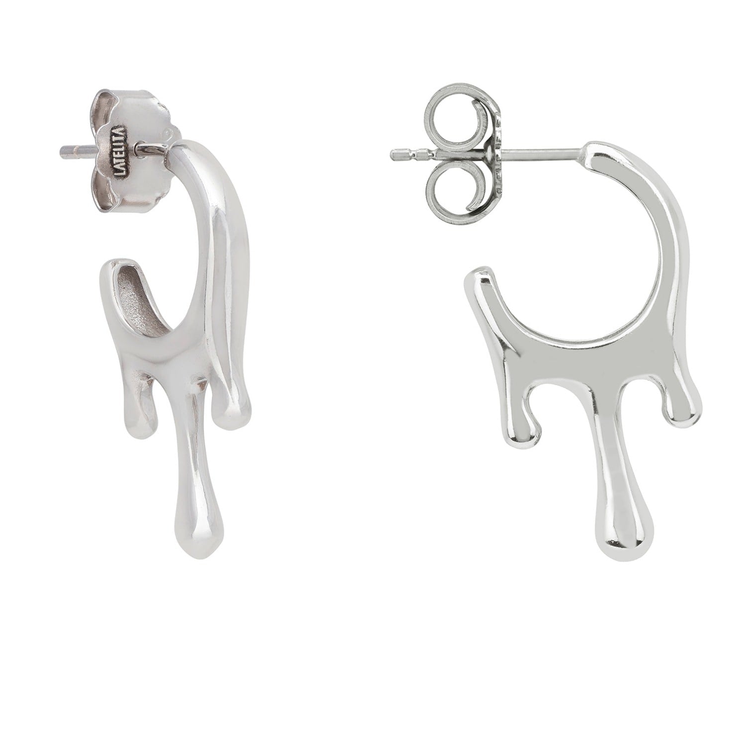 Mini Magma Hoop Earrings Silver