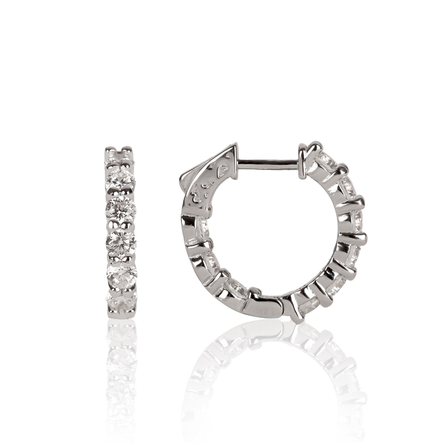 Mini Moissanite Huggie Hoop Earring