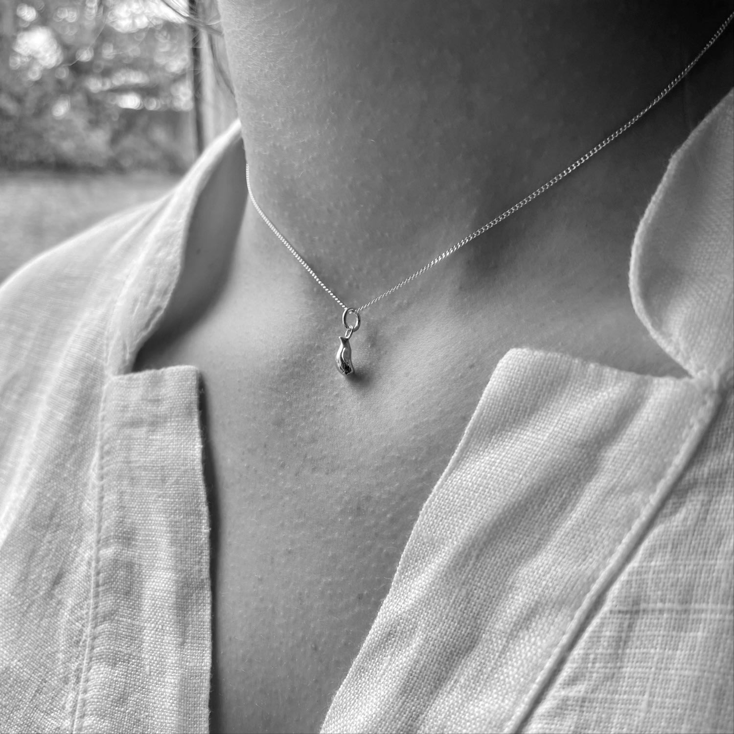 Tiny Penguin Pendant Necklace Sterling Silver