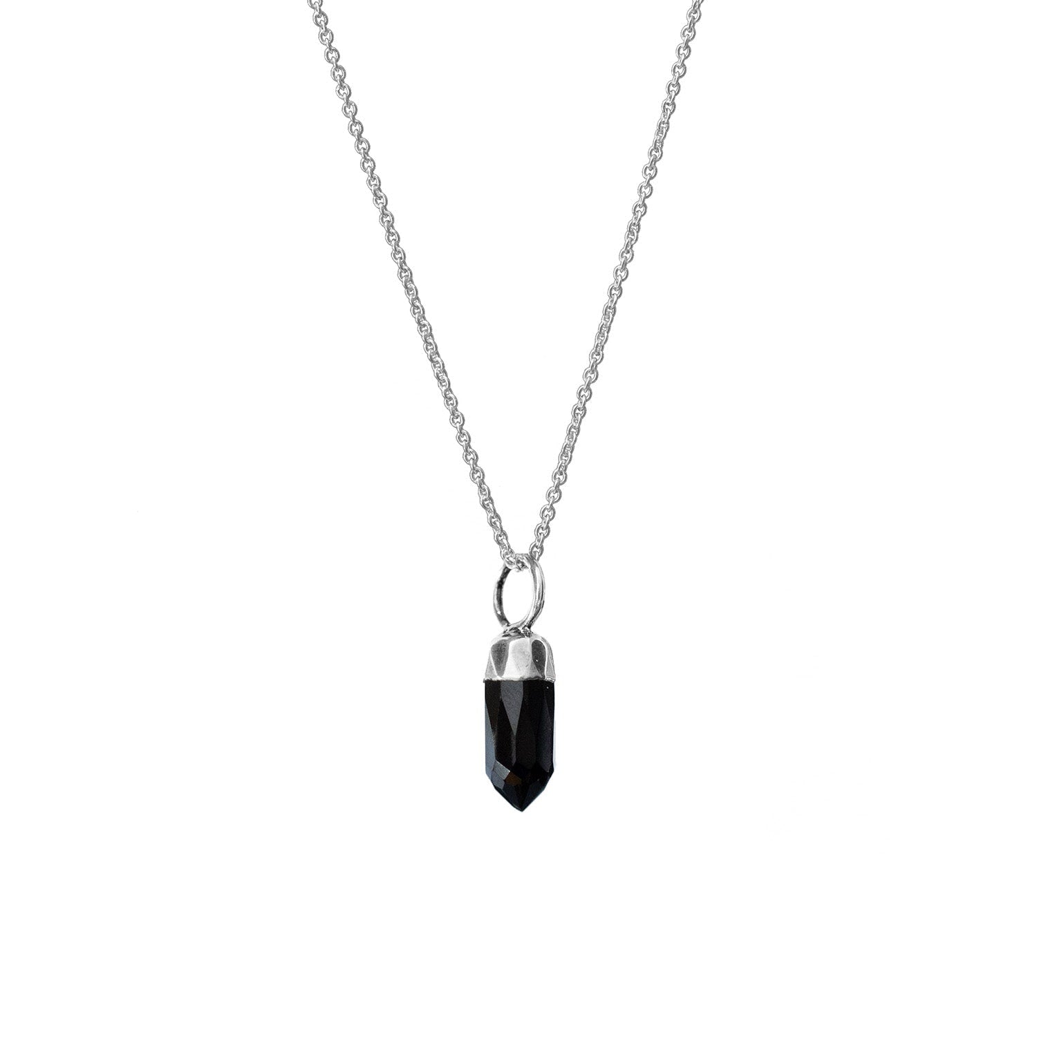 Mini Point Black Onyx Pendant On Sterling Silver