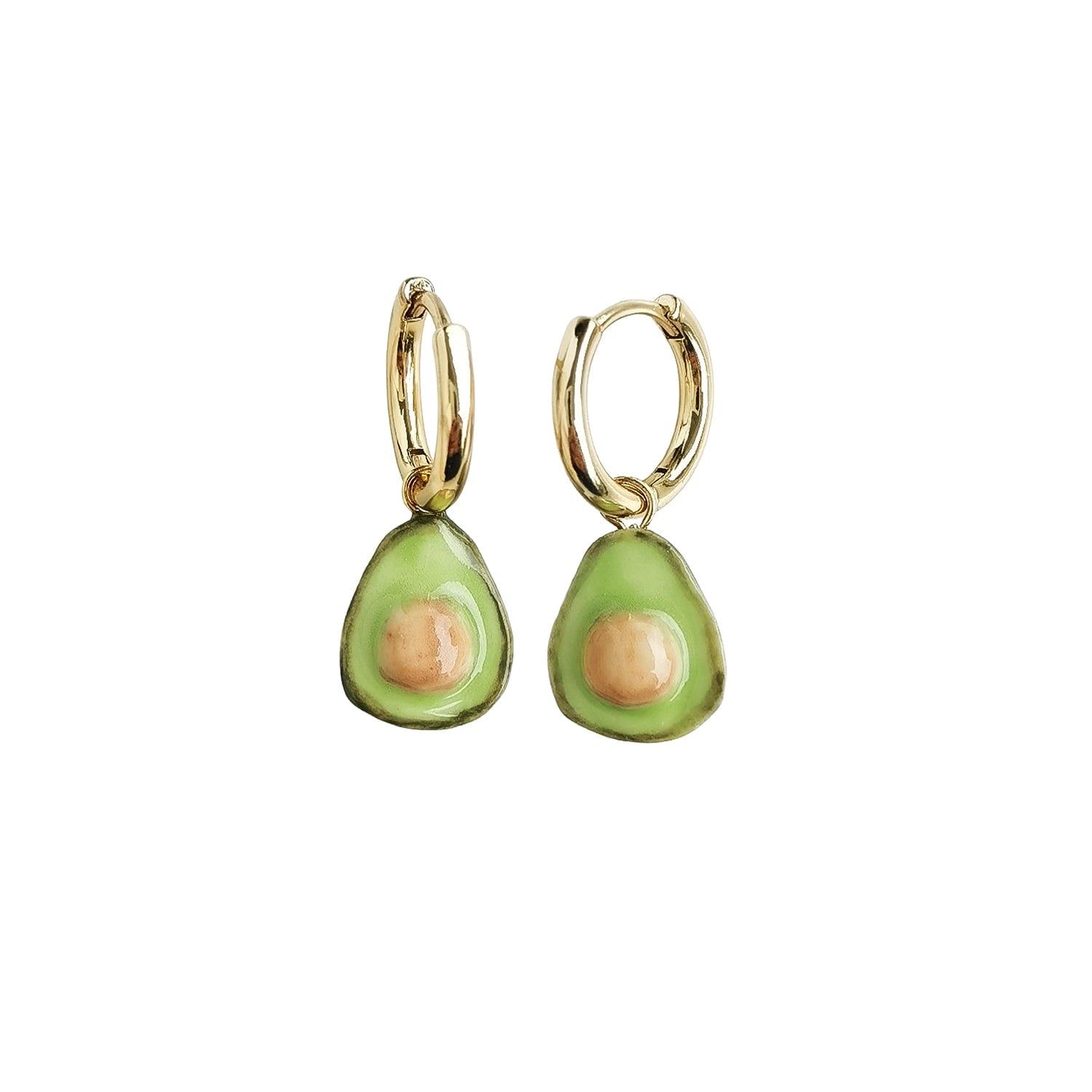 Mini Porcelain Avocado Earrings