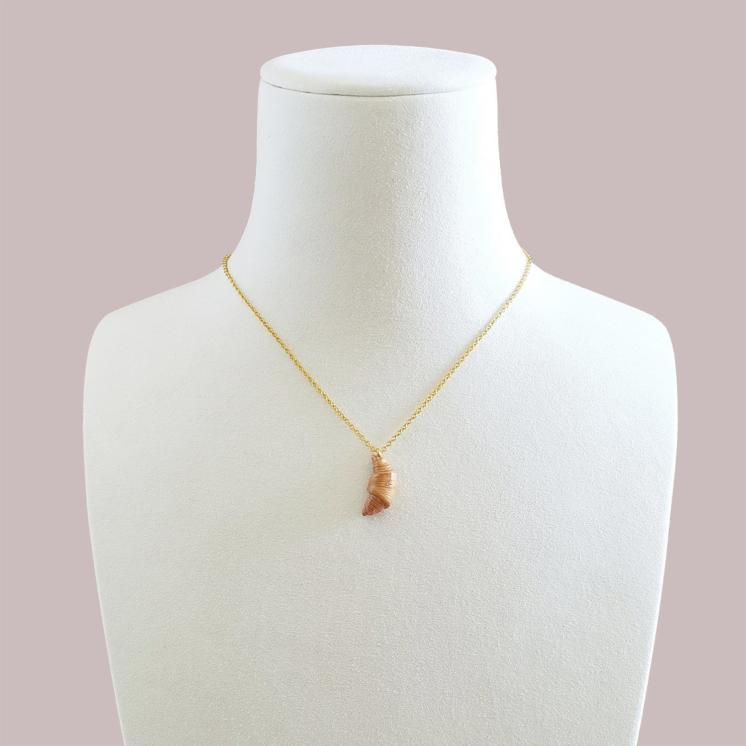 Mini Porcelain Croissant Necklace