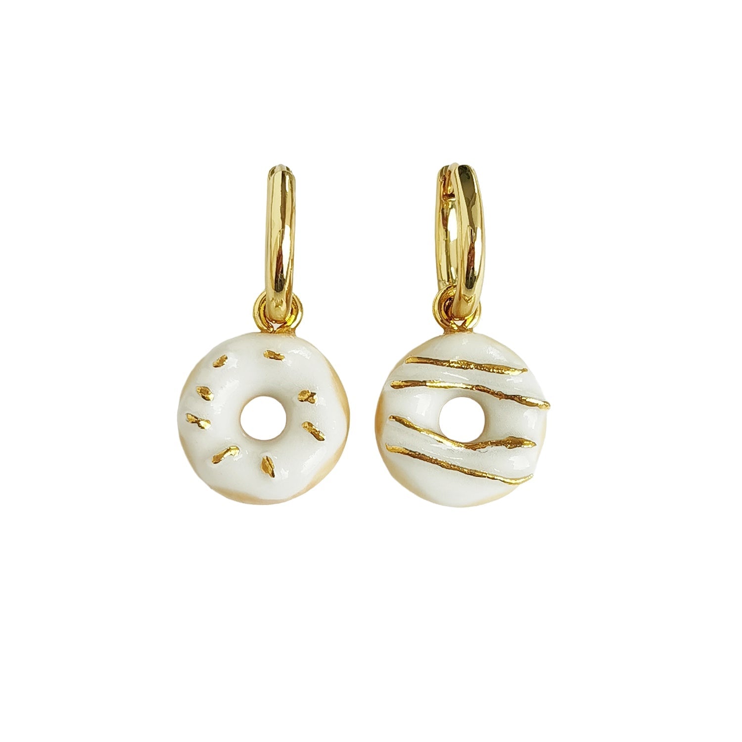 Mini Porcelain Doughnut Earrings