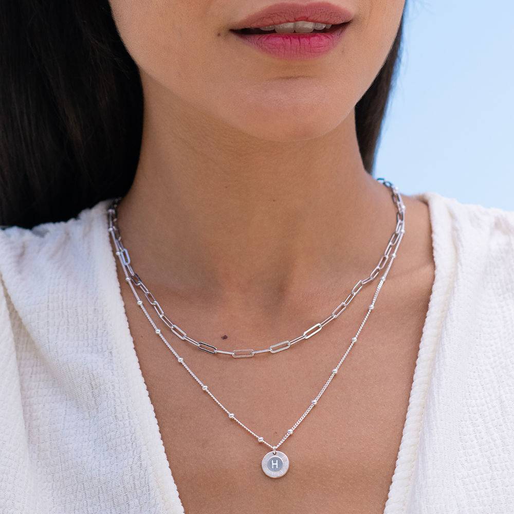 Mini Rayos Initial Necklace in Silver