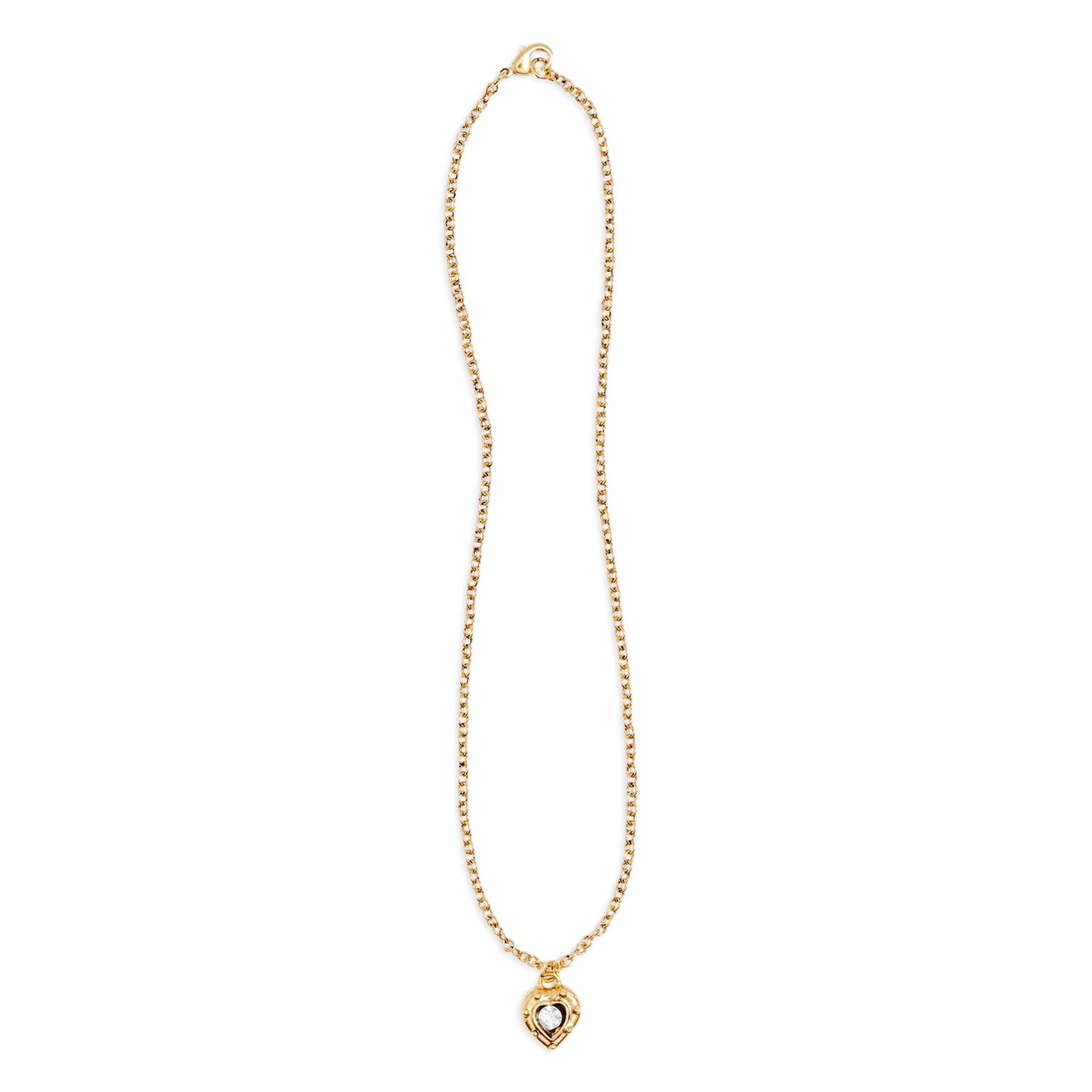 Mini Rhinestone Heart Necklace