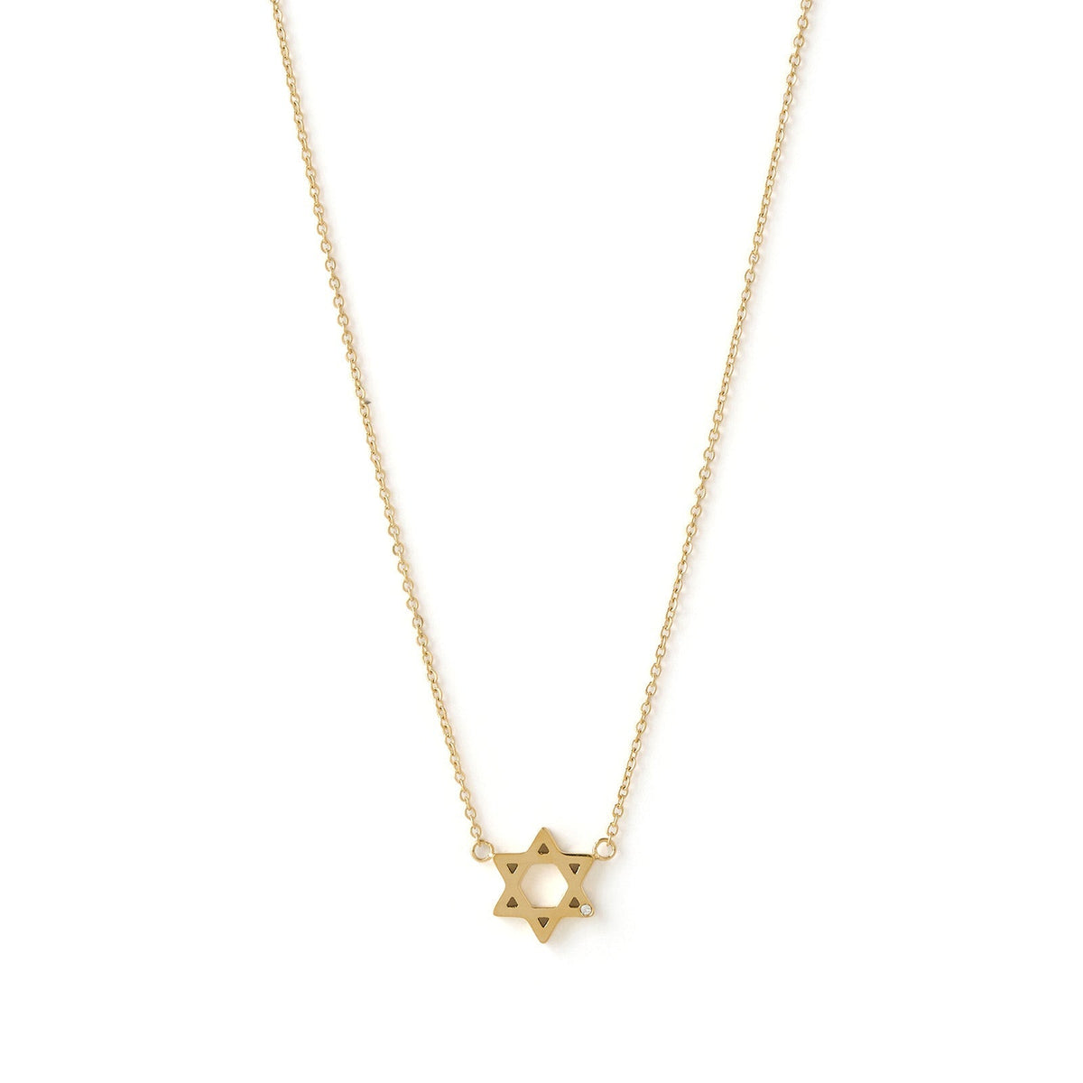 Mini Star Of David Gold Necklace