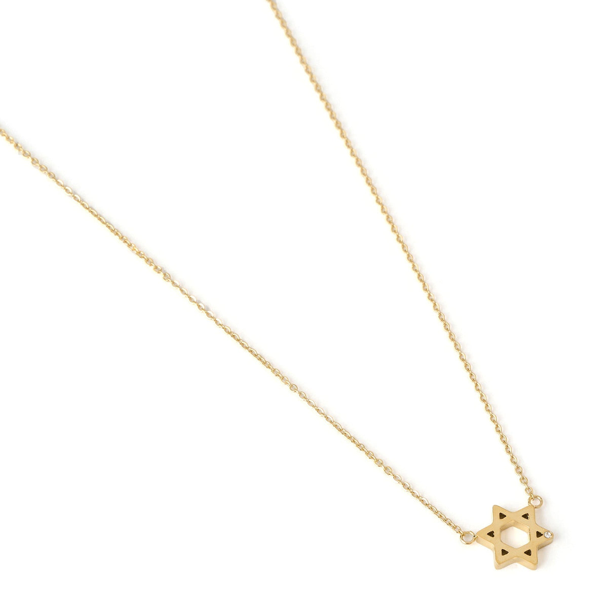 Mini Star Of David Gold Necklace