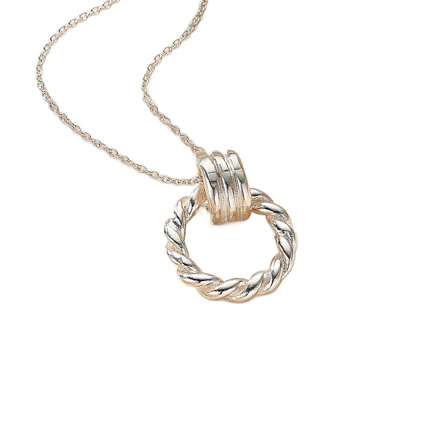 Mini Tether Hoop Pendant Necklace