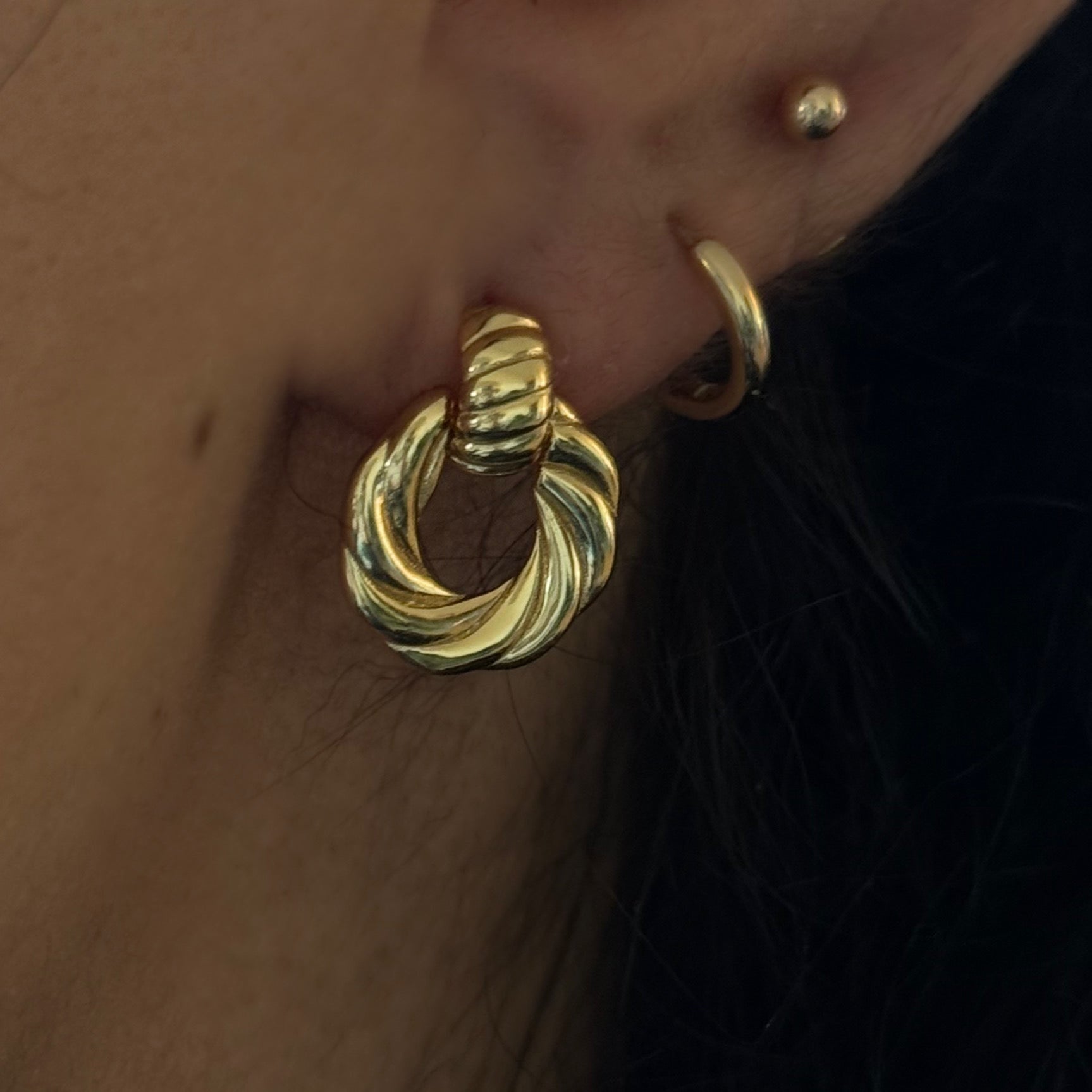 Mini Twisted Round Knot Earrings