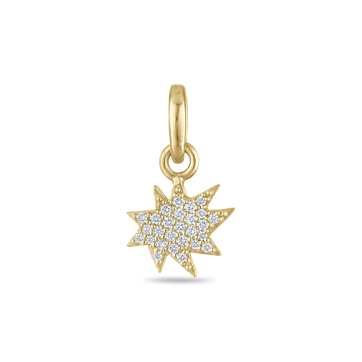 Gold Mini KAPOW! Pavé Diamond Charm