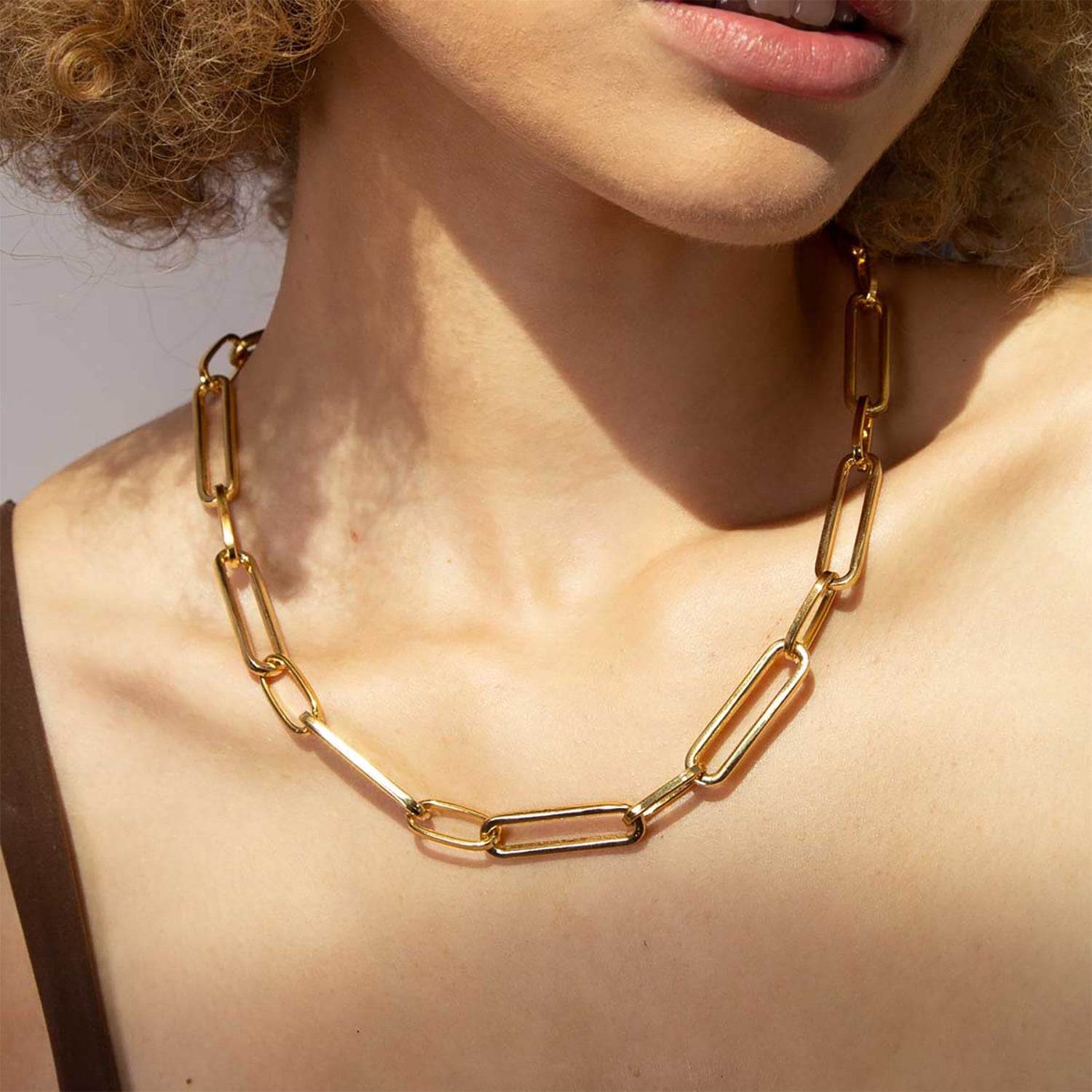 Minimal Chain Gold Necklace Modern Large Link Minimalist